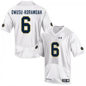 Notre Dame Fighting Irish Men's Jeremiah Owusu-Koramoah #6 White Under Armour Authentic Stitched College NCAA Football Jersey XOP7599YA